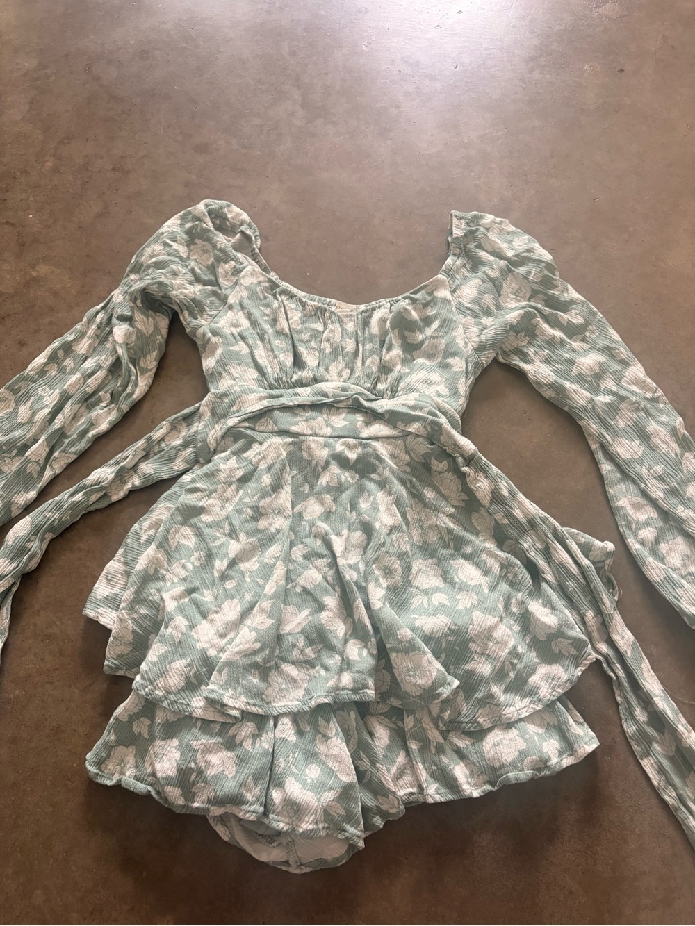 Altar'd State Mint Green Floral Romper